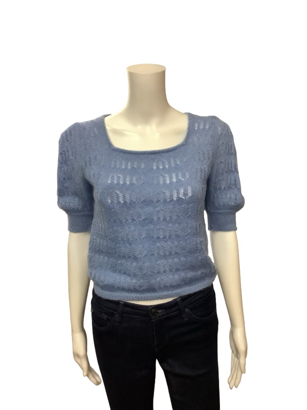 Miu Miu Mohair Short Sleeve Cropped Sweater Size: US S / IT 40